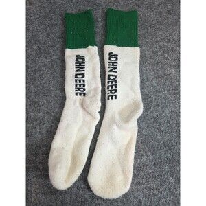 Vtg John Deere 1970s Socks Green and White One Pair